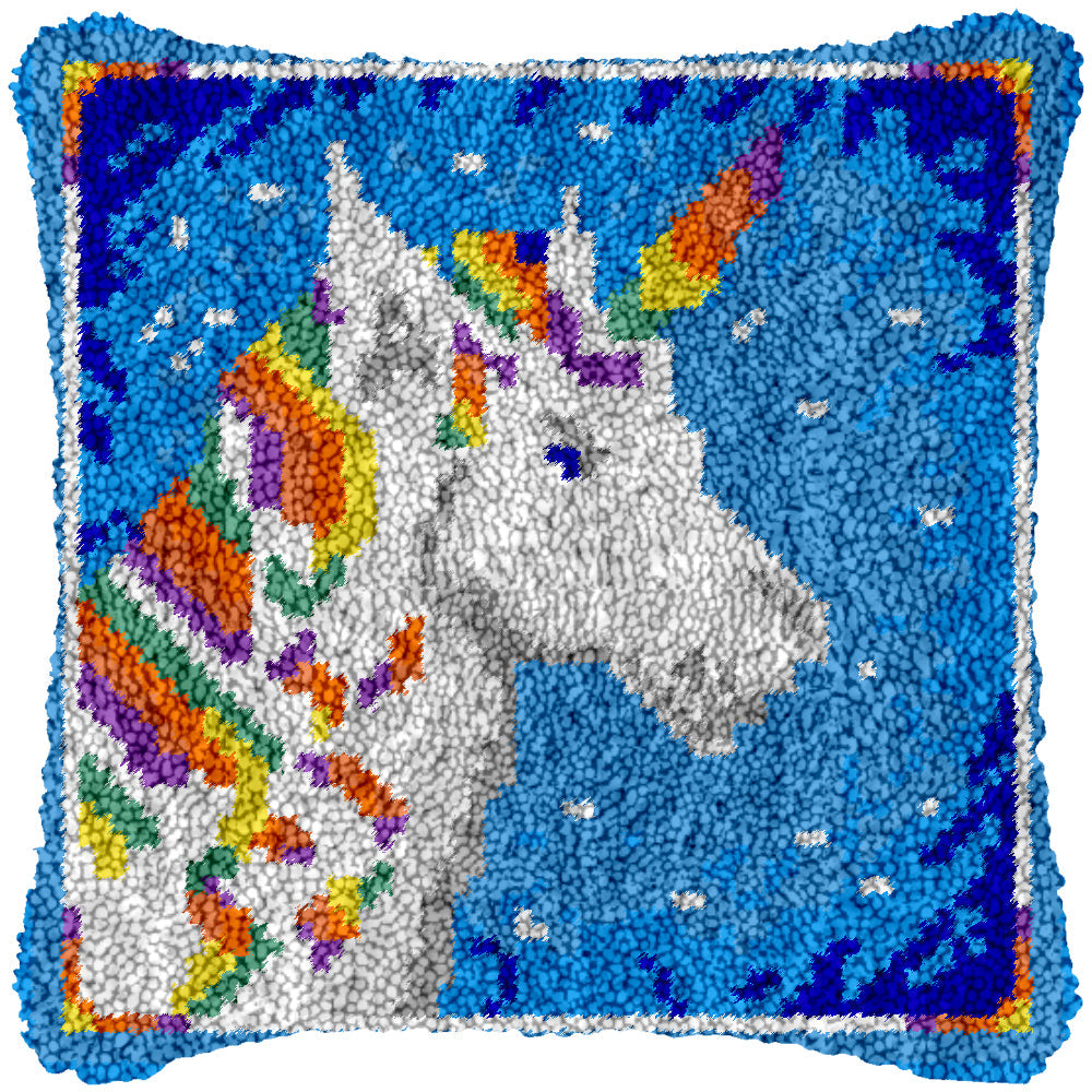 Unicorn Cake Latch Hook Pillowcase by Heartful Crafts