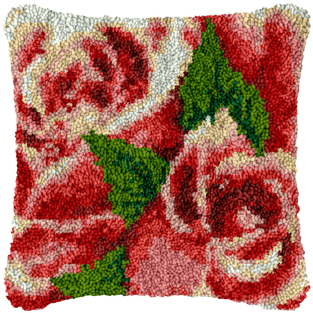 Duet Roses Latch Hook Pillowcase by Heartful Crafts