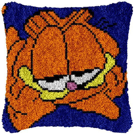 Dreamy Cat (Dark Blue) Latch Hook Pillowcase by Heartful Crafts