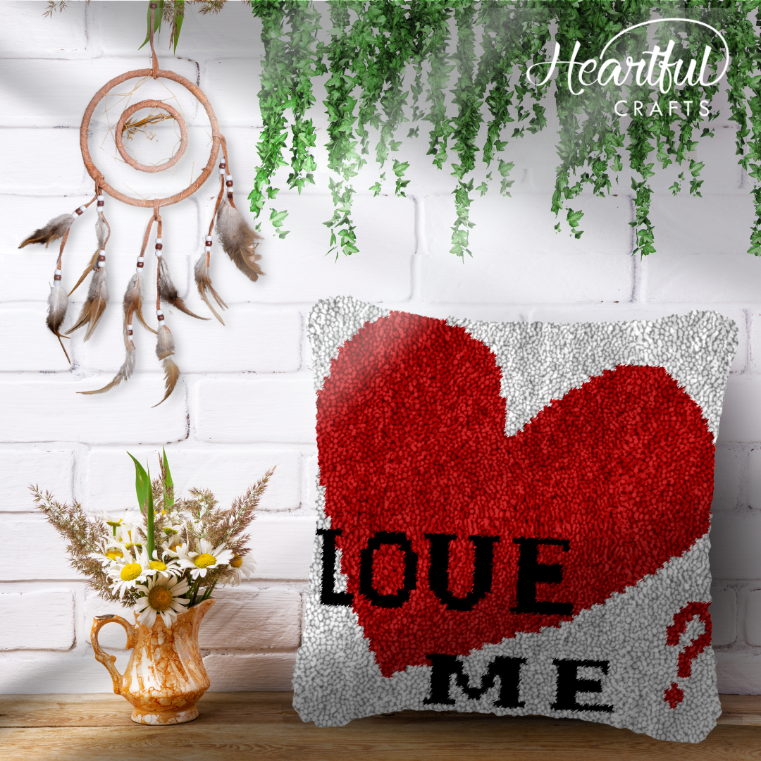Love Me Latch Hook Pillowcase by Heartful Crafts