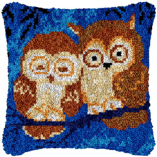 Dozing Owls Latch Hook Pillowcase by Heartful Crafts