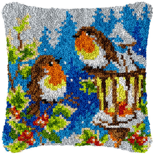 Snow Lamp Latch Hook Pillowcase by Heartful Crafts