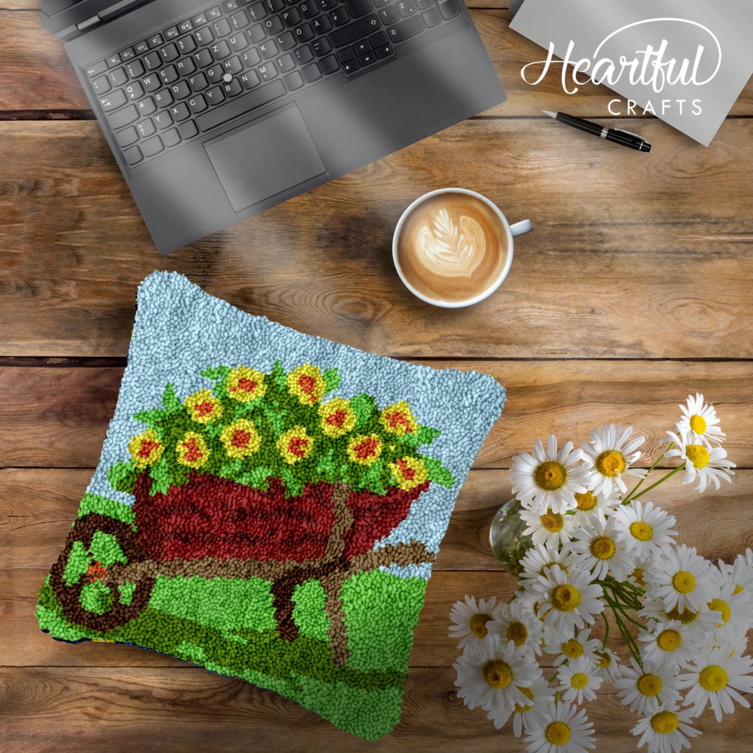 Garden Harvest Latch Hook Pillowcase by Heartful Crafts