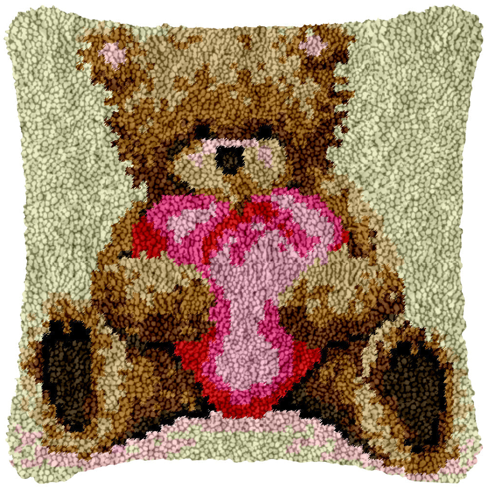 Bear Hugs Latch Hook Pillowcase by Heartful Crafts