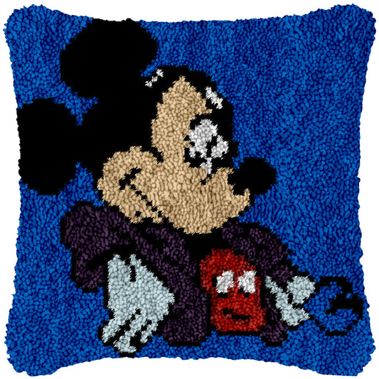 Angry Mickey Latch Hook Pillowcase by Heartful Crafts