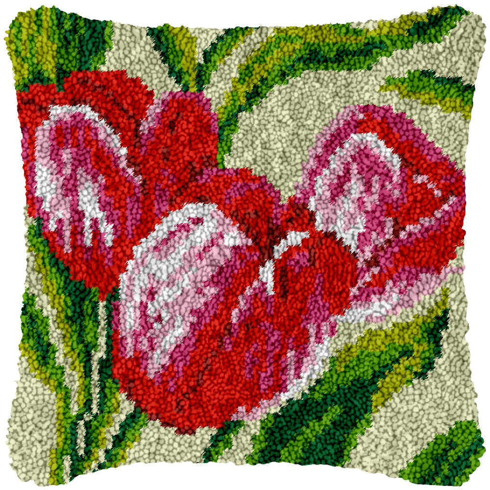 Blooming Tulips Latch Hook Pillowcase by Heartful Crafts