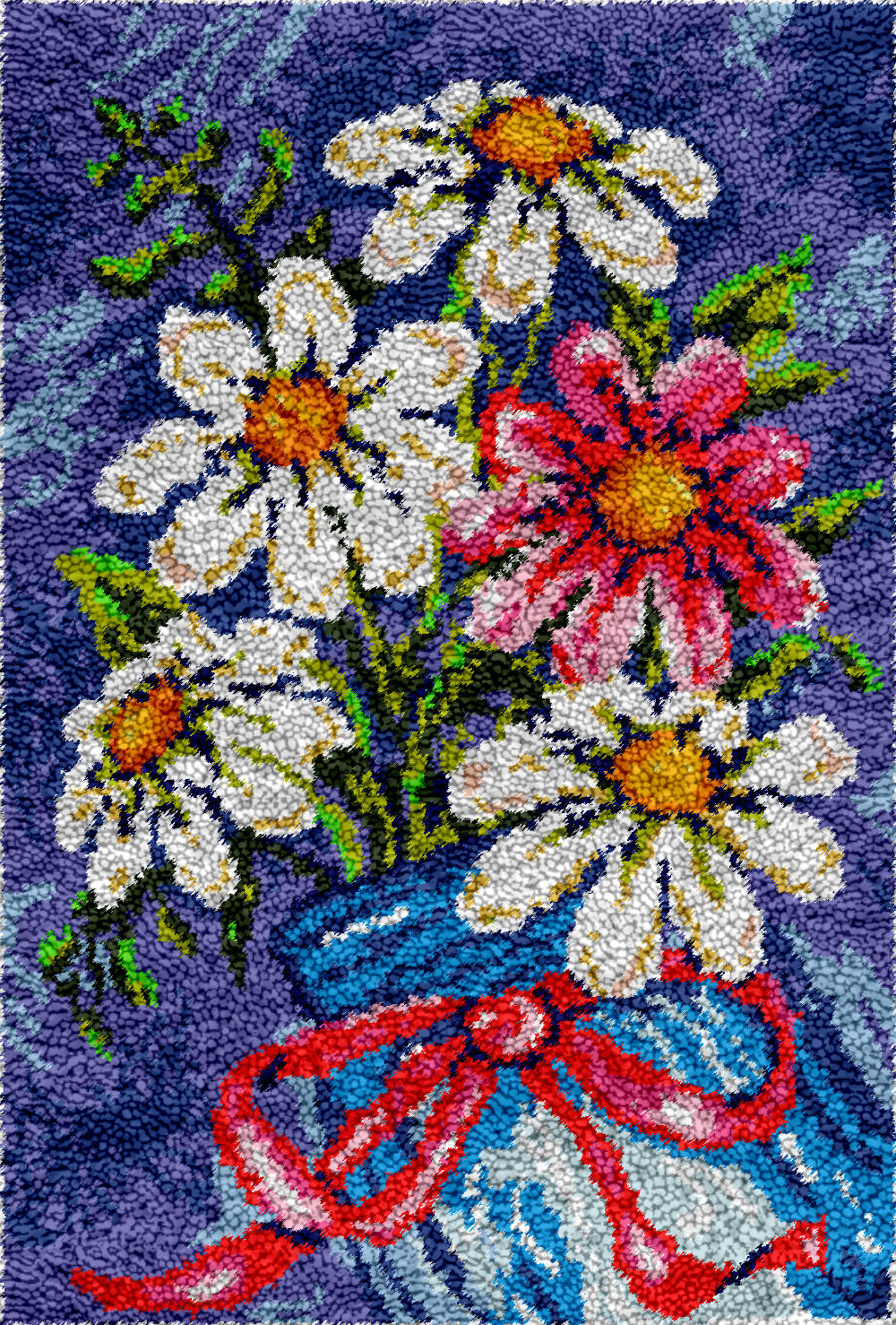 Daisy Bouquet Latch Hook Rug by Heartful Crafts