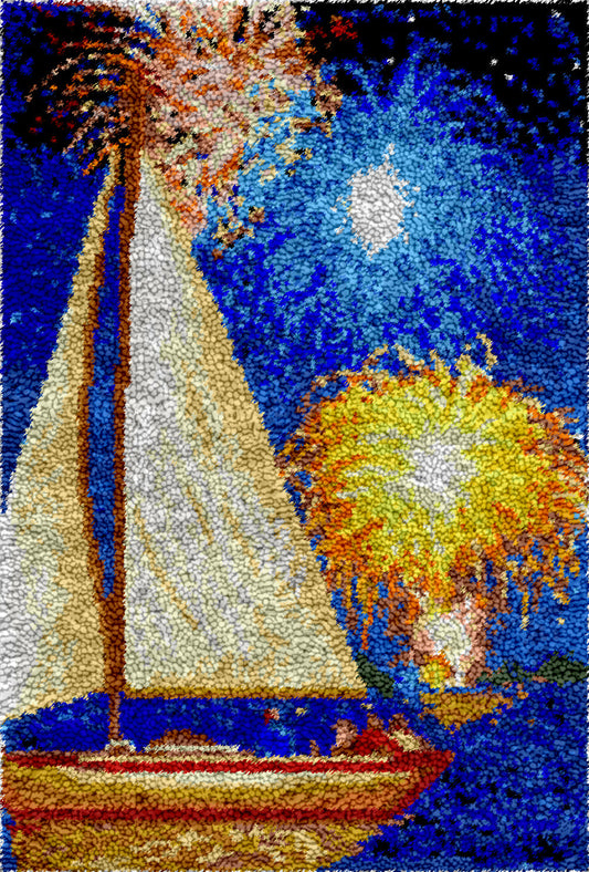 Festive Sailing Latch Hook Rug by Heartful Crafts