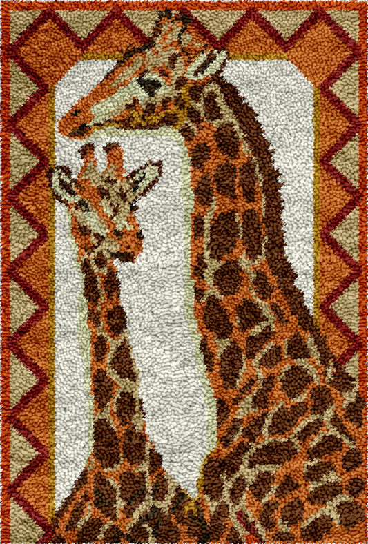 Tall Giraffes Latch Hook Rug by Heartful Crafts