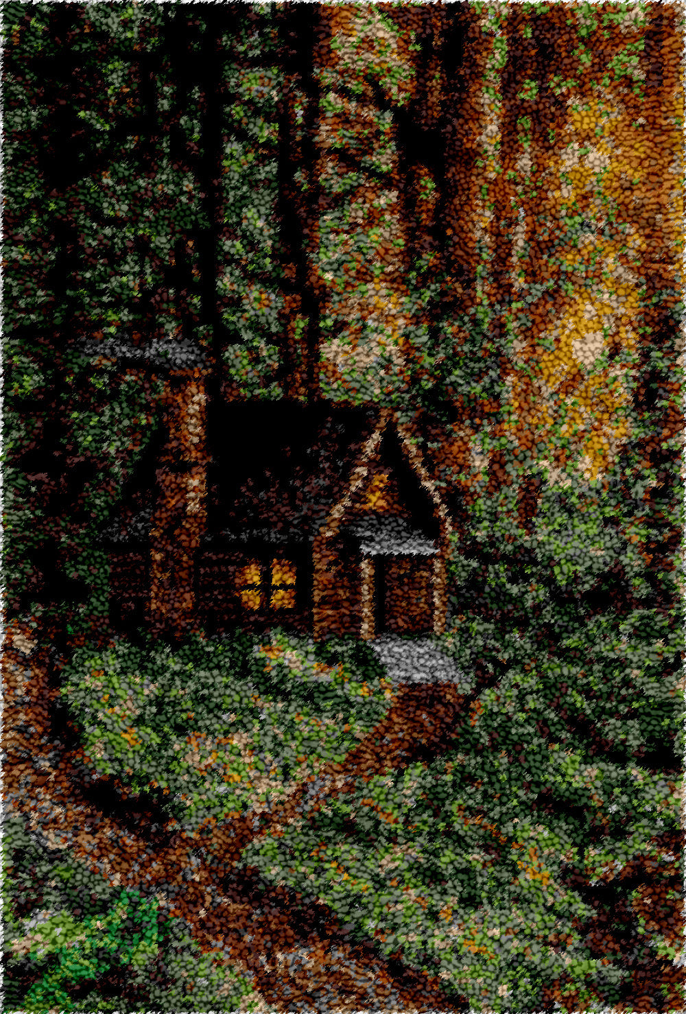 Cabin in the Woods Latch Hook Rug by Heartful Crafts
