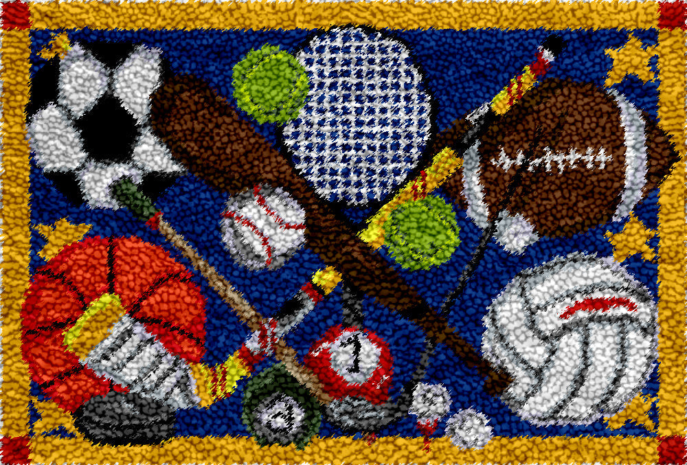 Sports Enthusiast Latch Hook Rug by Heartful Crafts