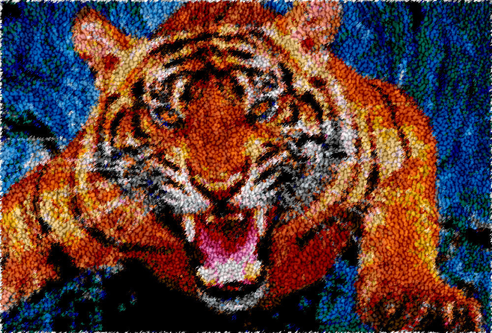 Feral Tiger Latch Hook Rug by Heartful Crafts