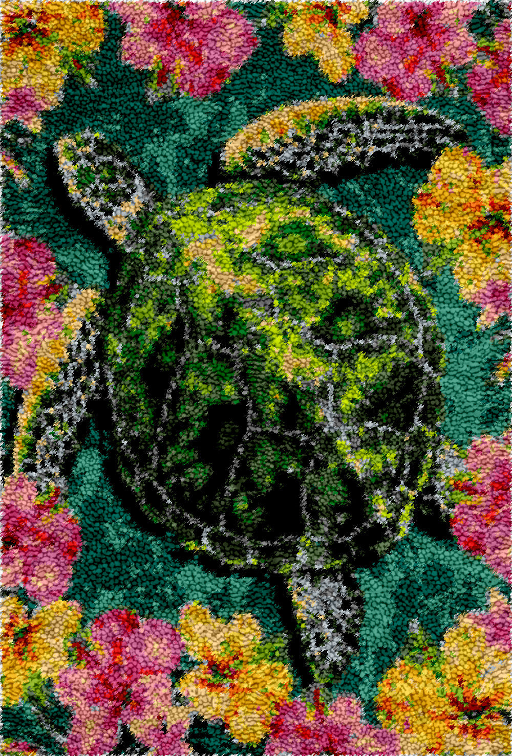 Hawaiian Sea Turtle Latch Hook Rug by Heartful Crafts