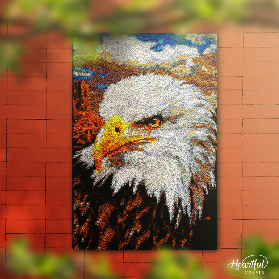 American Bald Eagle Latch Hook Rug by Heartful Crafts