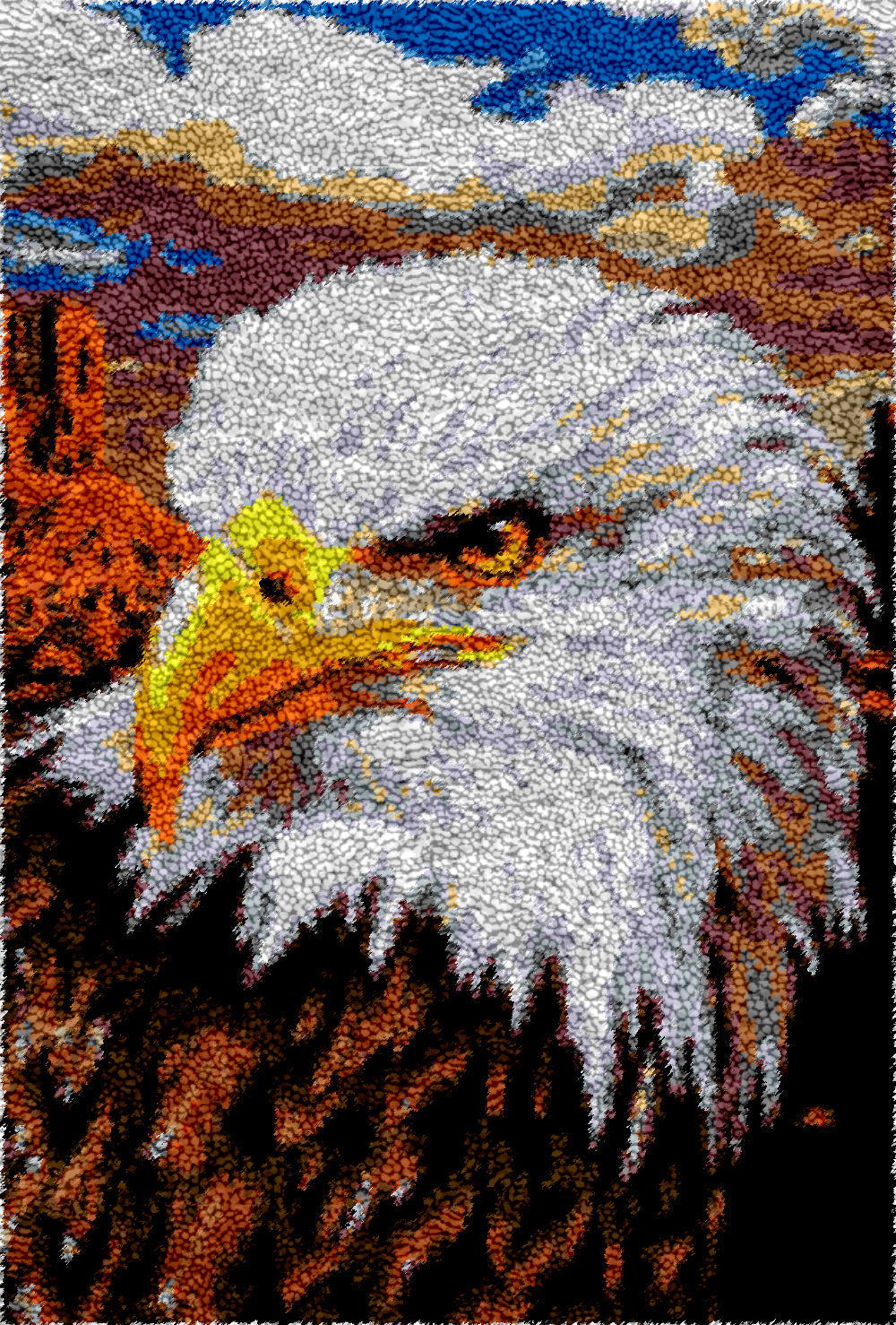American Bald Eagle Latch Hook Rug by Heartful Crafts