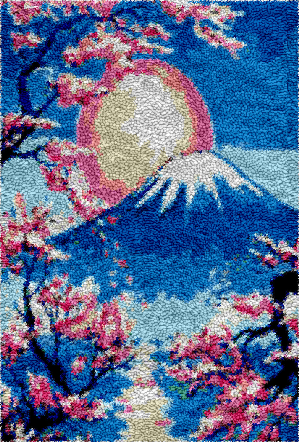 Great Mount Fuji Latch Hook Rug by Heartful Crafts