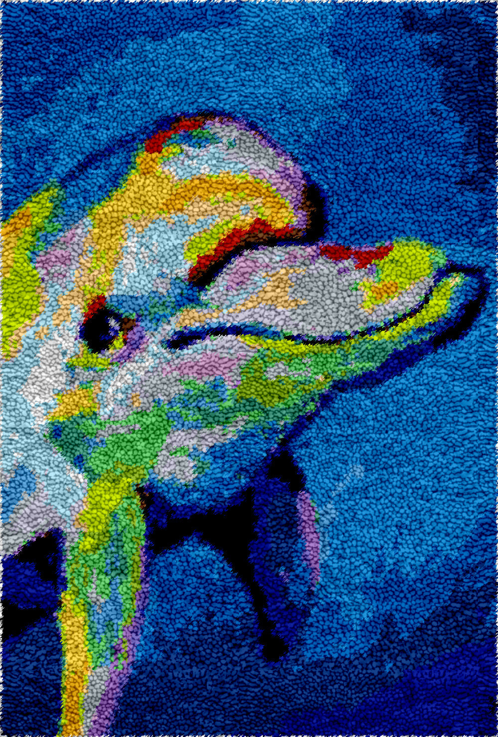 Dolphin Portrait Latch Hook Rug by Heartful Crafts