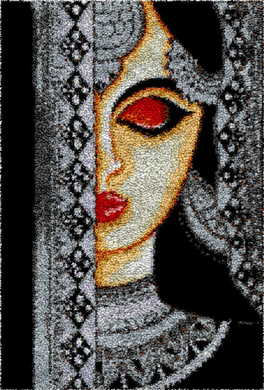 Princess in Black Latch Hook Rug by Heartful Crafts
