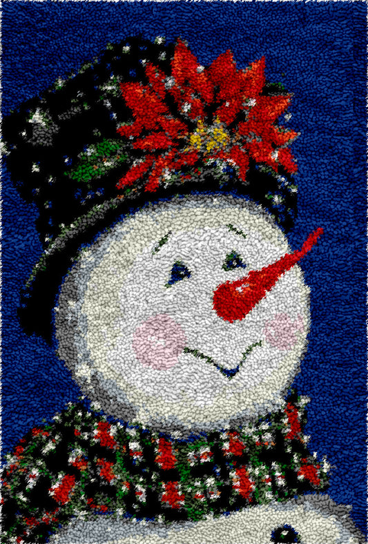 Rosy Snowman Latch Hook Rug by Heartful Crafts