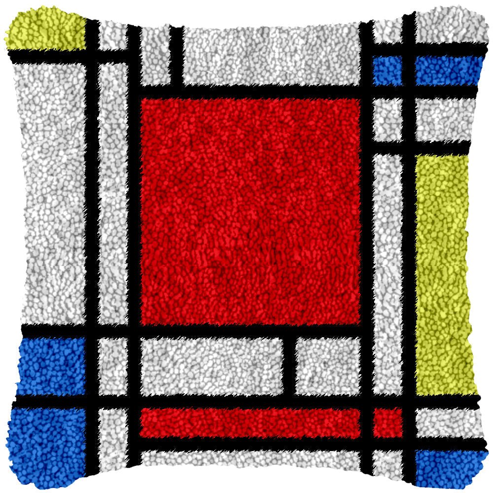 Abstract Cubes - Latch Hook Pillowcase Kit - Latch Hook Crafts