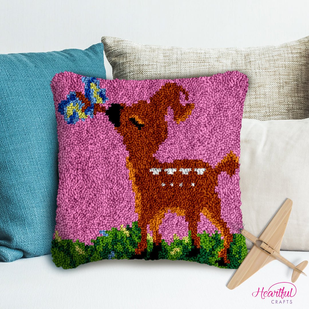 Baby Deer - Latch Hook Pillowcase Kit - Latch Hook Crafts