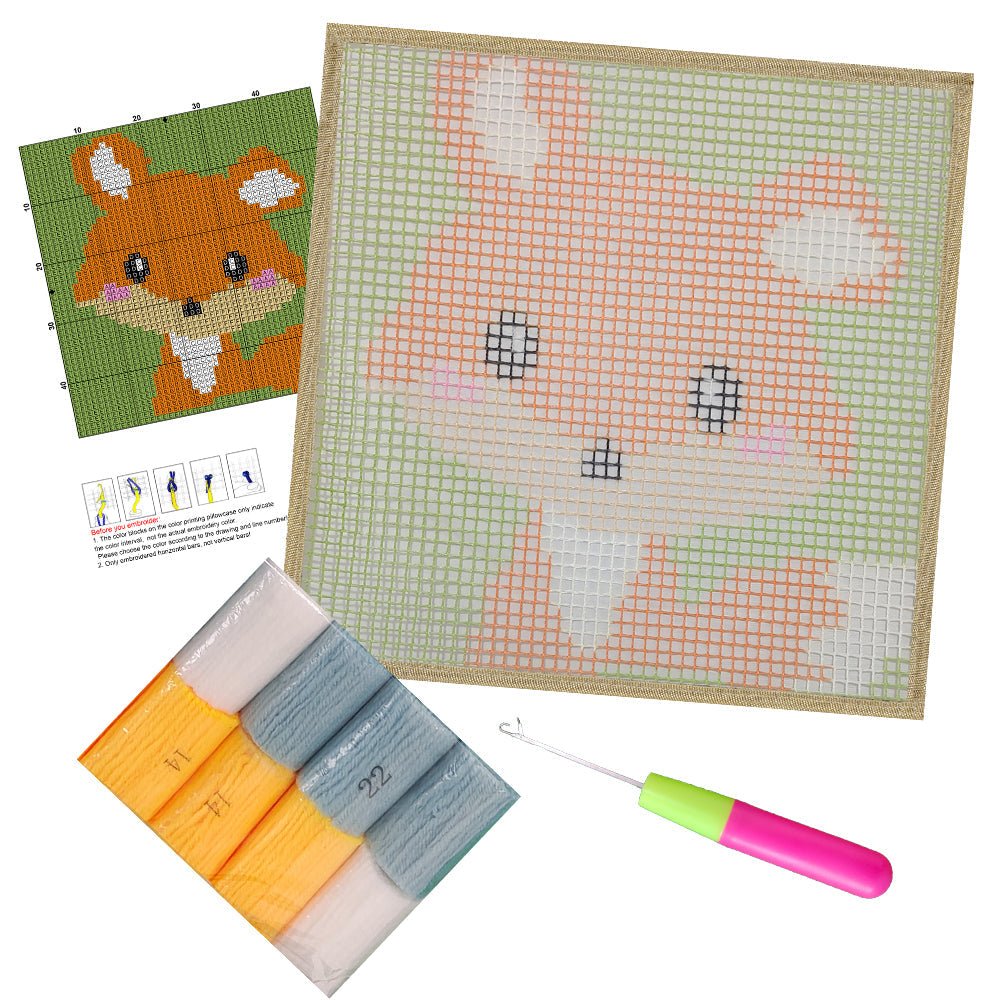 Baby Fox - Latch Hook Kit for Kids - diy-latch-hook
