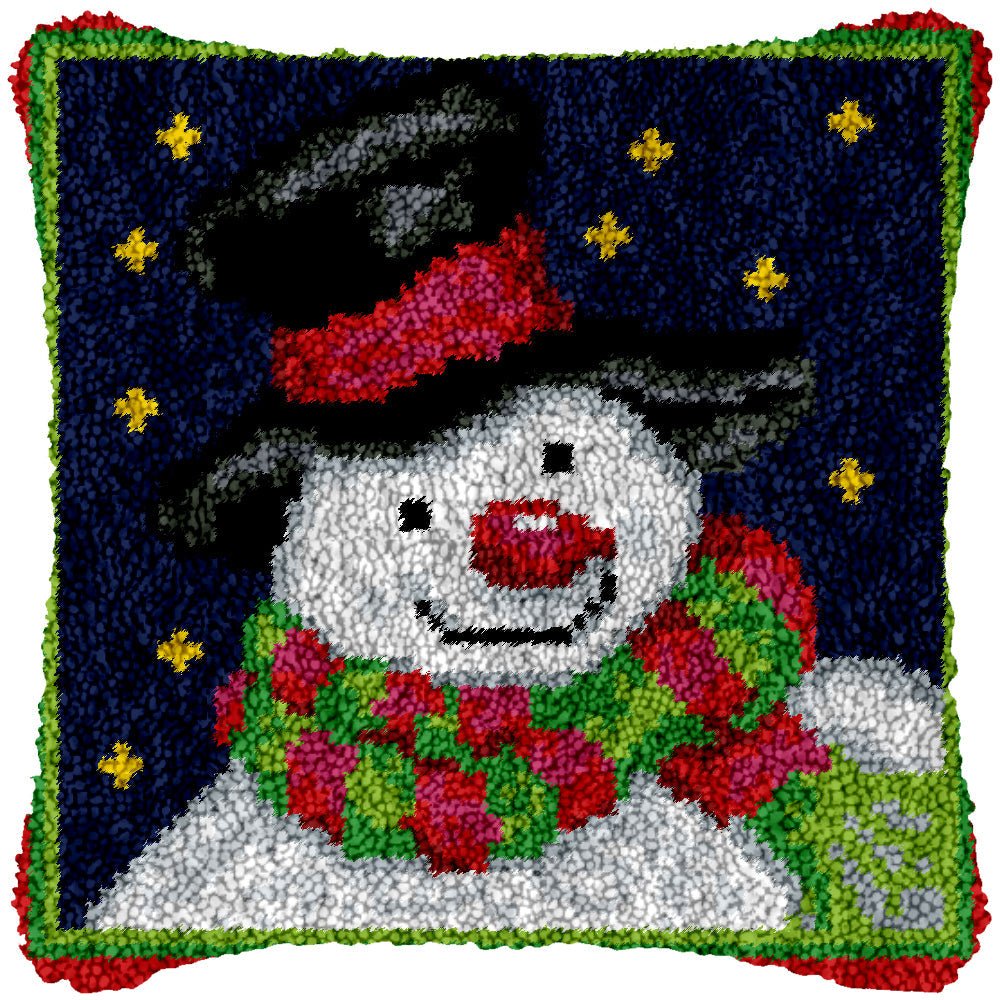 Big Snowman - Latch Hook Pillowcase Kit - Latch Hook Crafts