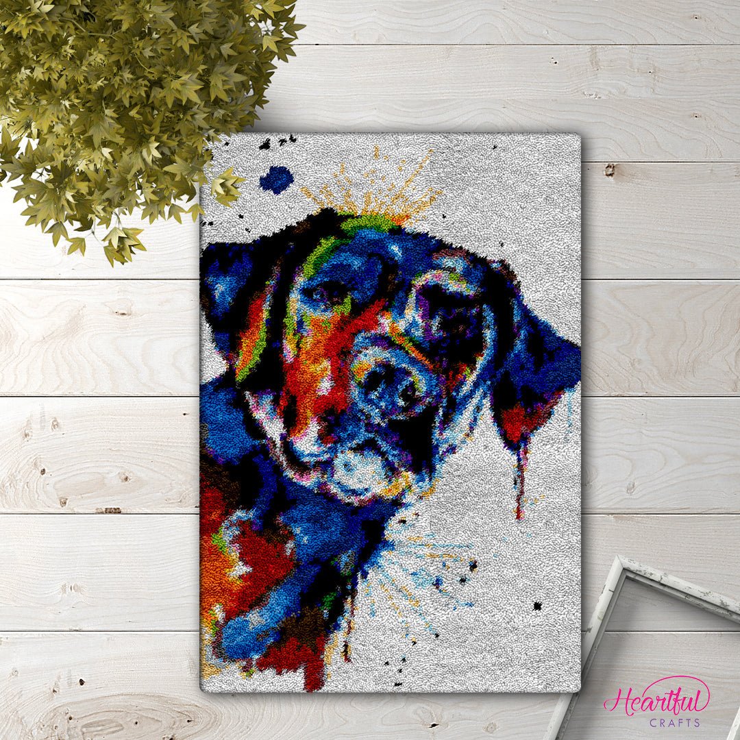 Black Labrador DIY Latch Hook Rug Making Kit For Adults – Latch Hook Crafts