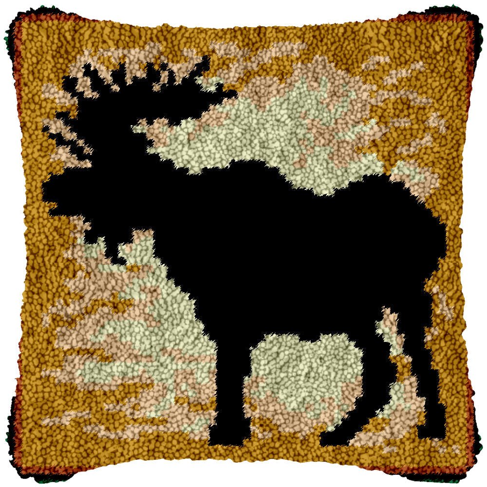 Black Moose - Latch Hook Pillowcase Kit - DIY Latch Hook