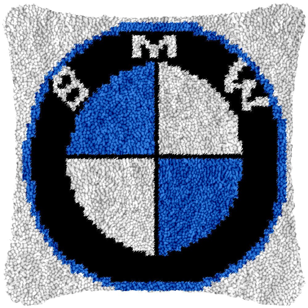 BMW Logo - Latch Hook Pillowcase Kit - Latch Hook Crafts