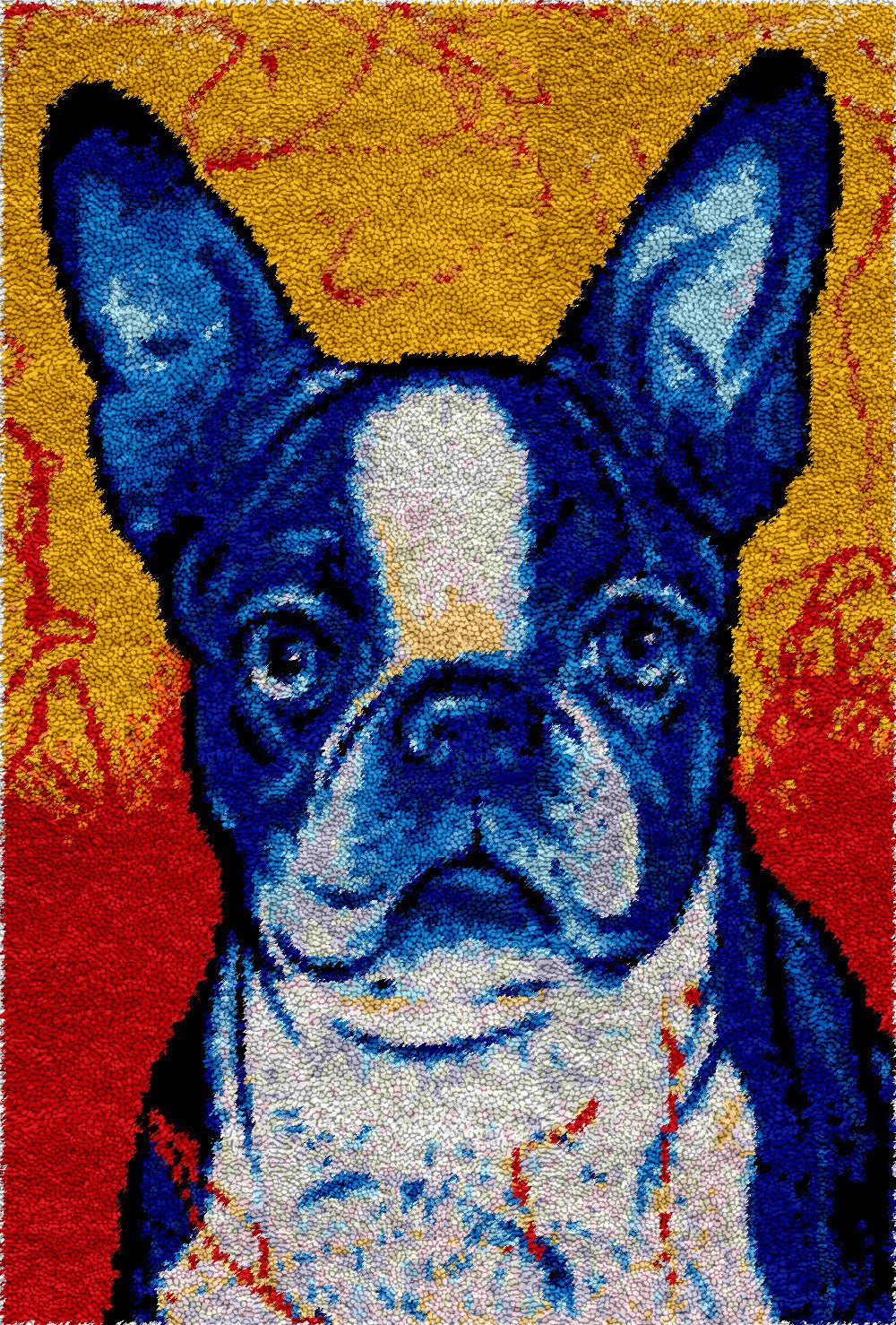 Boston Terrier DIY Latch Hook Rug Making Kit For Adults – Latch Hook Crafts