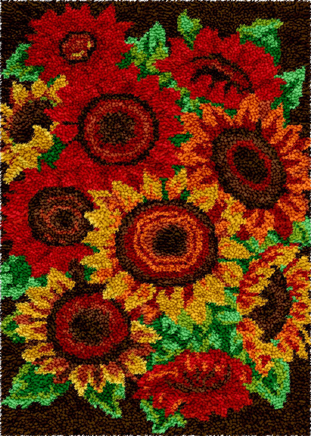 Bouquet of Sunflowers - Latch Hook Rug Kit - Latch Hook Crafts