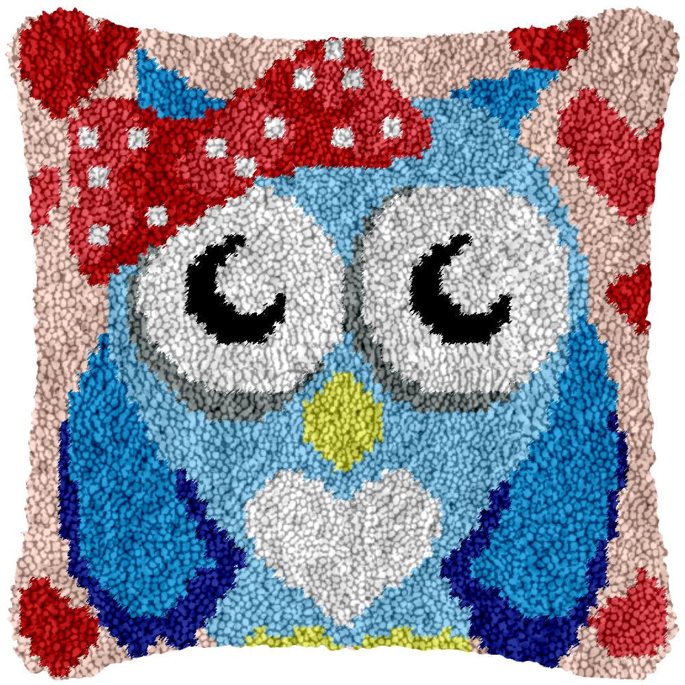 Bowtie Owl - Latch Hook Pillowcase Kit - Latch Hook Crafts