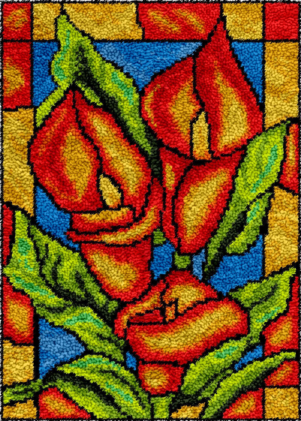 Calla Lily (Stained Glass) - Latch Hook Rug Kit - Latch Hook Crafts