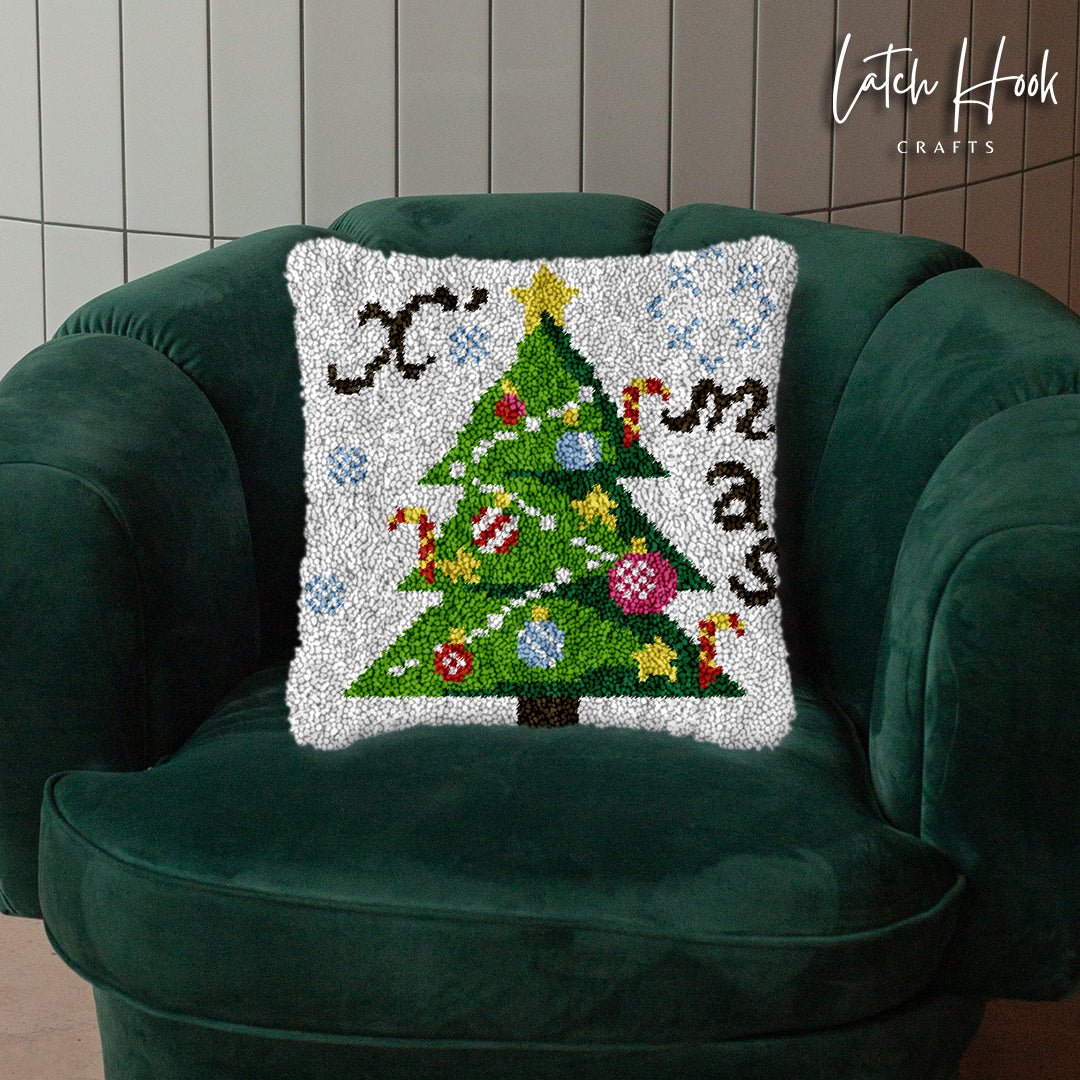 Candy Themed Tree - Latch Hook Pillowcase Kit - Latch Hook Crafts