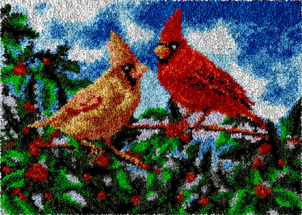 Cardinal Songbirds - Latch Hook Rug Kit - Latch Hook Crafts
