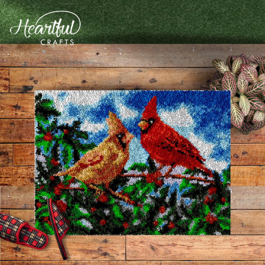 Cardinal Songbirds - Latch Hook Rug Kit - Latch Hook Crafts