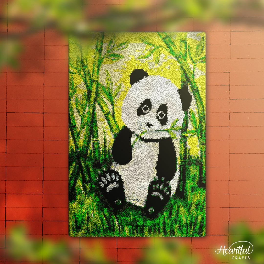 Carefree Panda DIY Latch Hook Rug Making Kit For Adults Heartful