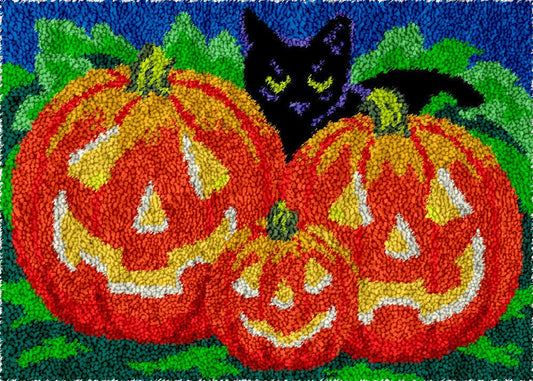 Carved Pumpkins - Latch Hook Rug Kit - Latch Hook Crafts