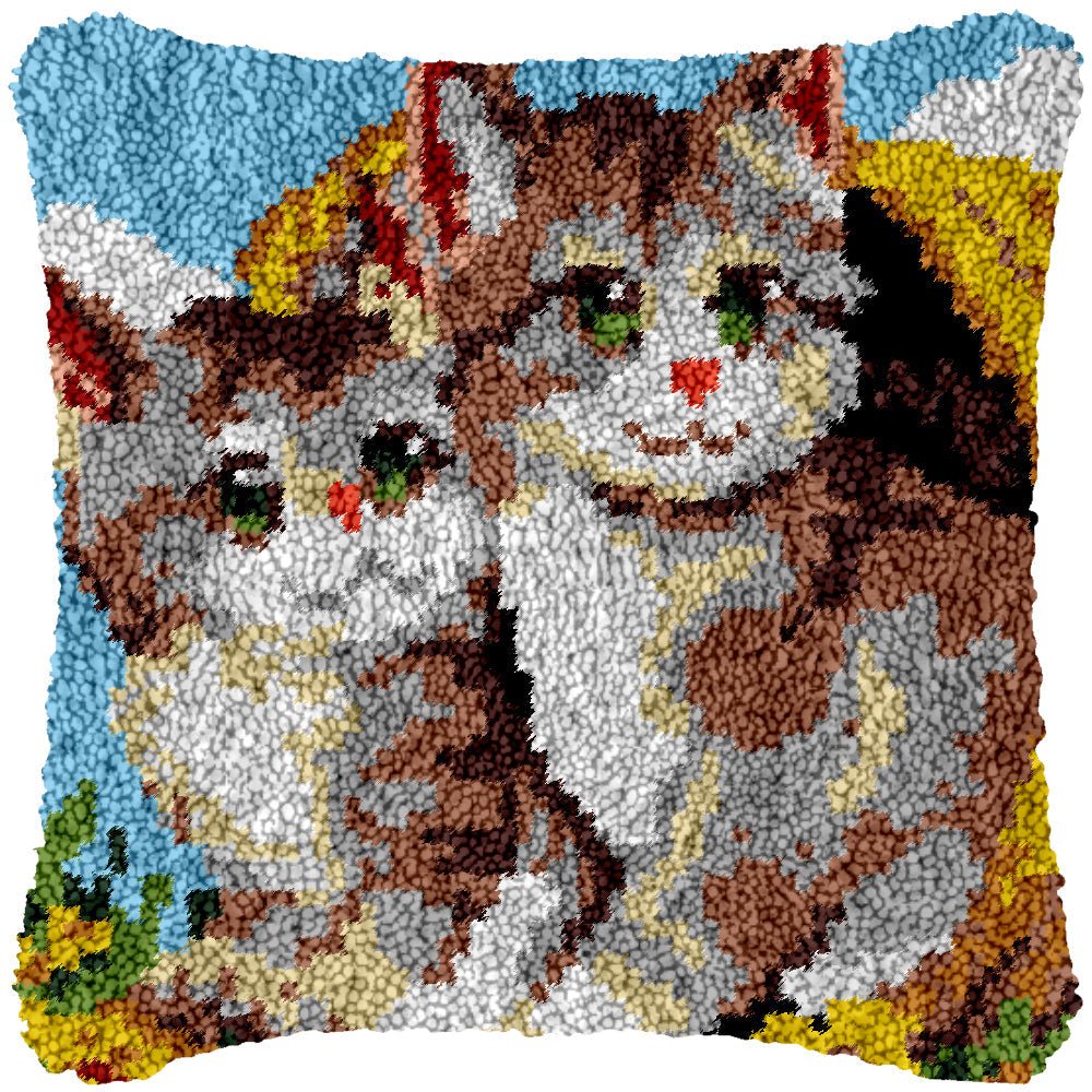 Charming Kitties - Latch Hook Pillowcase Kit - Latch Hook Crafts