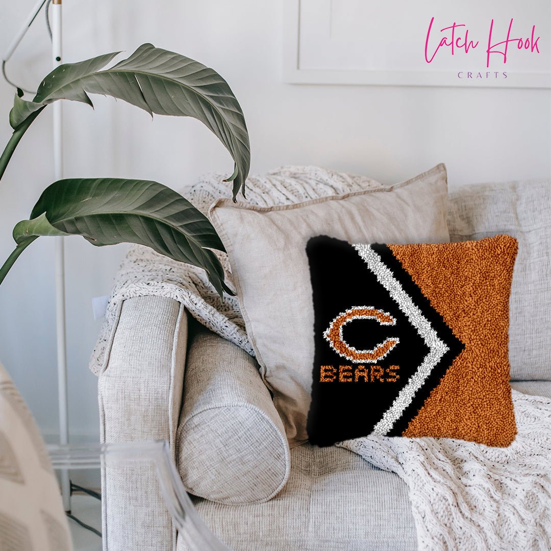 Chicago Bears - Latch Hook Pillowcase Kit - Latch Hook Crafts