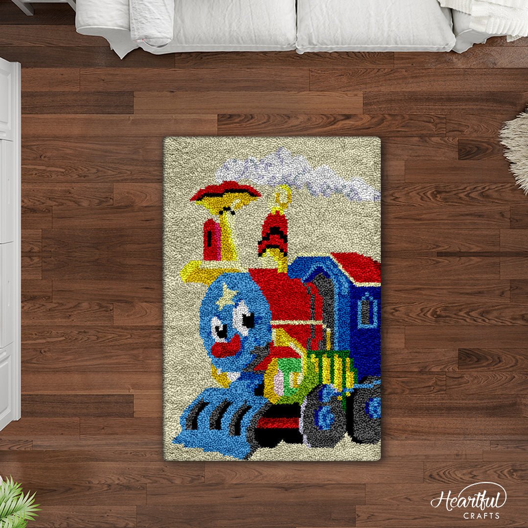 Choo Choo Train DIY Latch Hook Rug Making Kit For Adults Latch Hook