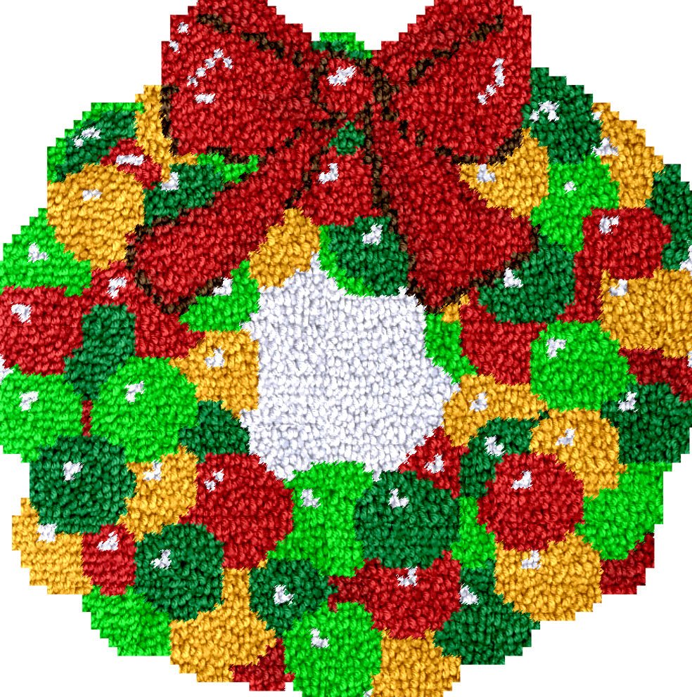 Christmas Ball Wreath - Latch Hook Rug Kit - Latch Hook Crafts