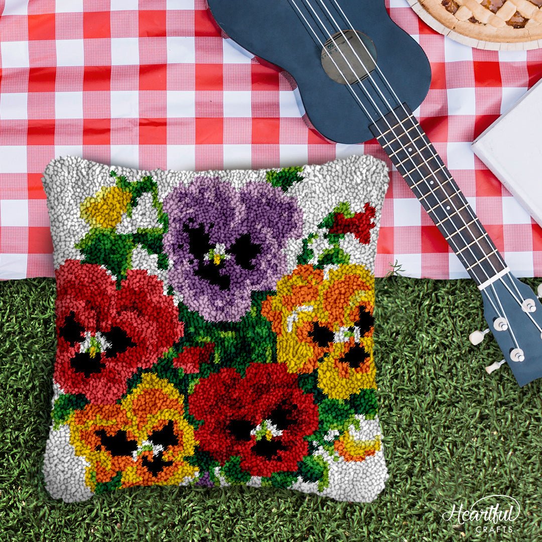 Circle of Flowers - Latch Hook Pillowcase Kit - Latch Hook Crafts