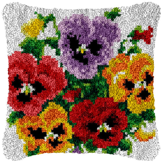 Circle of Flowers - Latch Hook Pillowcase Kit - Latch Hook Crafts
