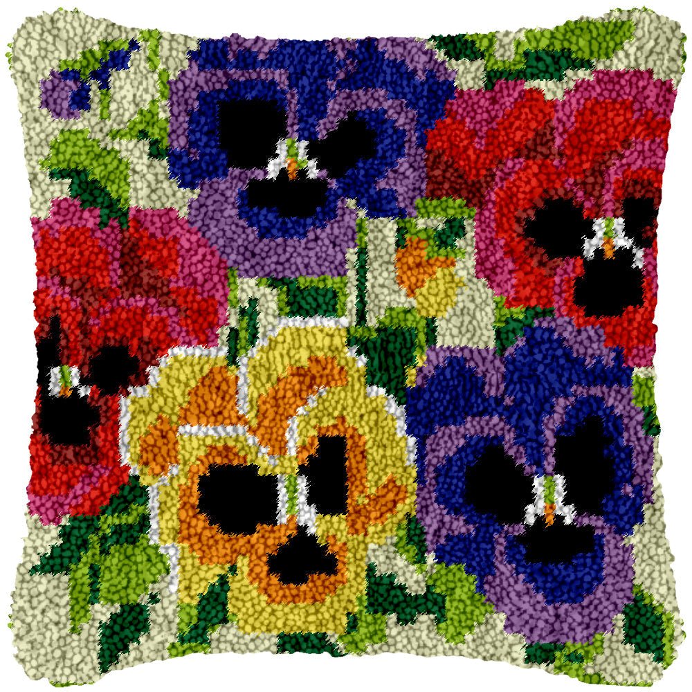 Cluster of Flowers - Latch Hook Pillowcase Kit - DIY Latch Hook