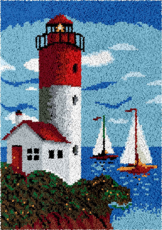 Coastal Lighthouse - Latch Hook Rug Kit - diy-latch-hook