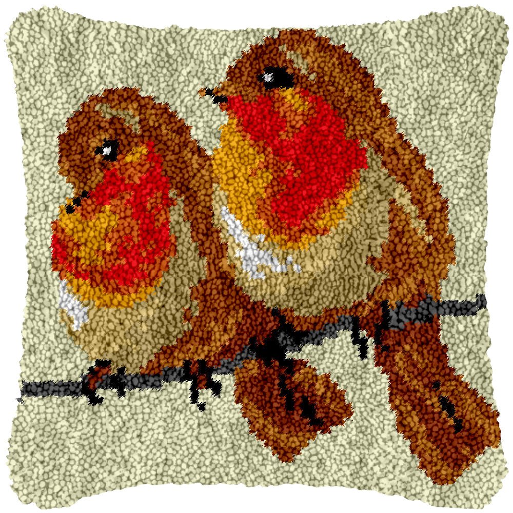 Couple of Finches - Latch Hook Pillowcase Kit - Latch Hook Crafts