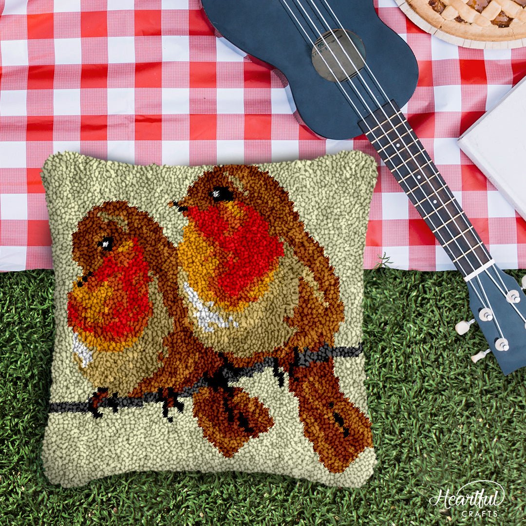 Couple of Finches - Latch Hook Pillowcase Kit - Latch Hook Crafts
