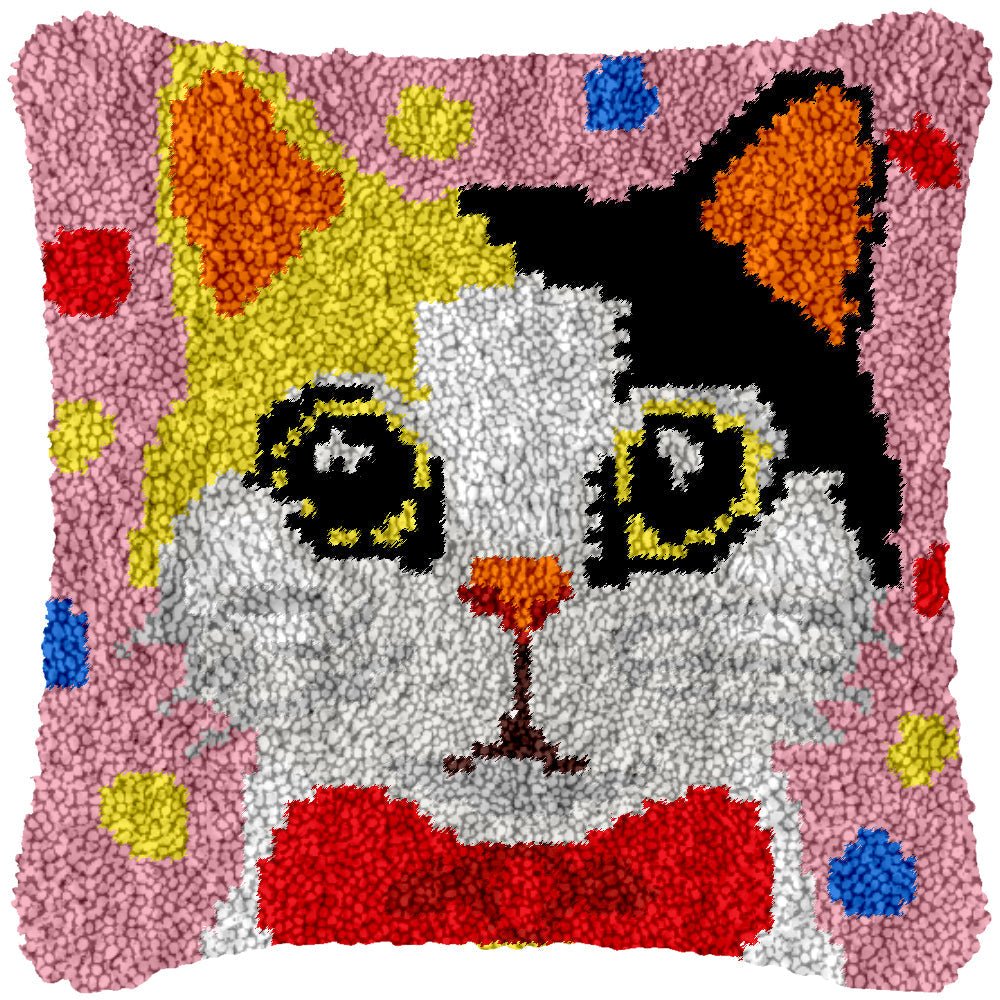Courteous Cat - Latch Hook Pillowcase Kit - Latch Hook Crafts